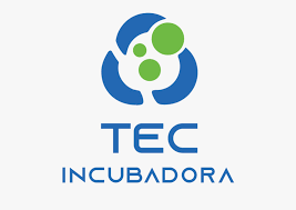 Logo da Tec Incubadora. Um símbolo abstrato com três formas curvas em azul e verde interligadas, lembrando um ciclo ou engrenagem, com círculos verdes dentro. Abaixo, o texto 'TEC' em azul e 'INCUBADORA' em azul mais claro.